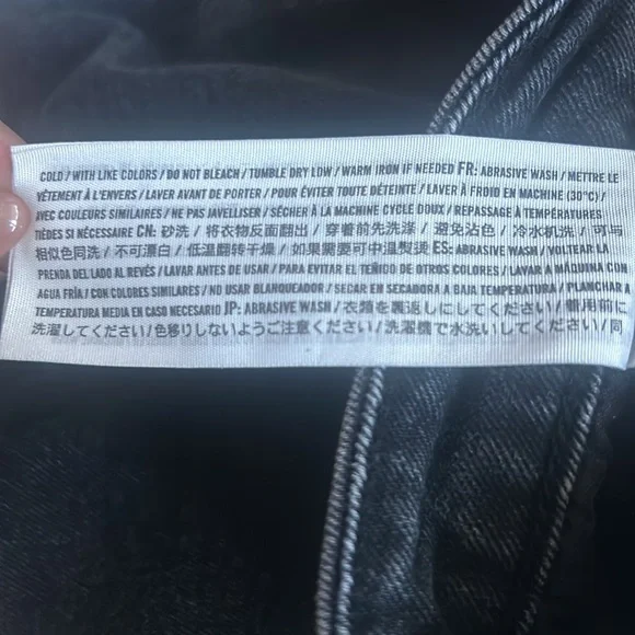 Abercrombie & Fitch Simone High Rise Slim Jeans Raw Hem Ankle Slit Black Size 30 - Picture 11 of 12